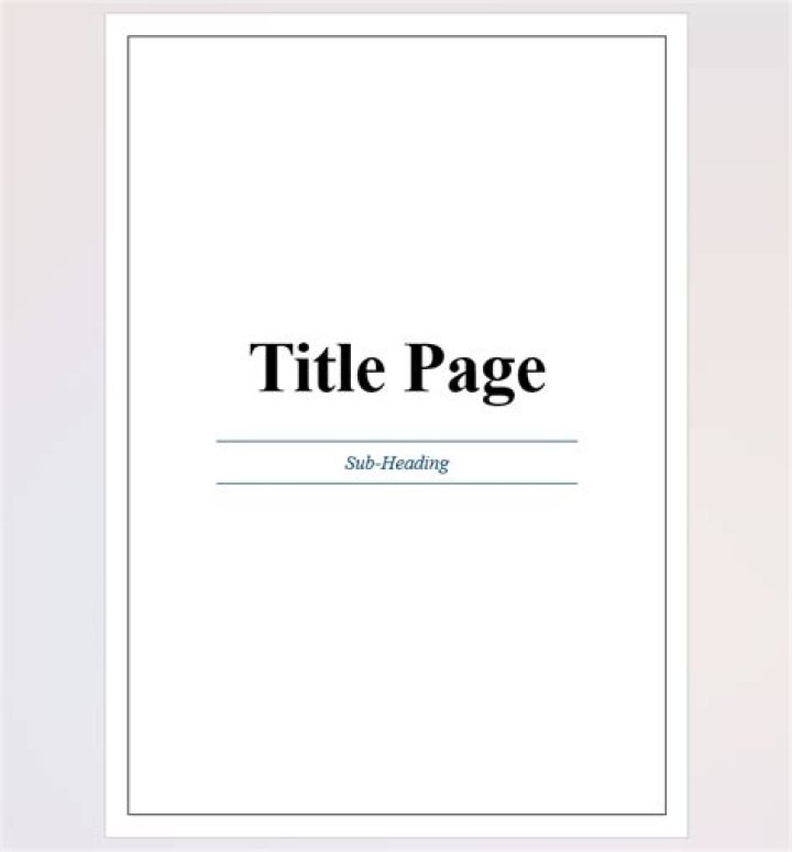 Who to make title page?